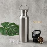 Gourde inox simple paroi avec paille