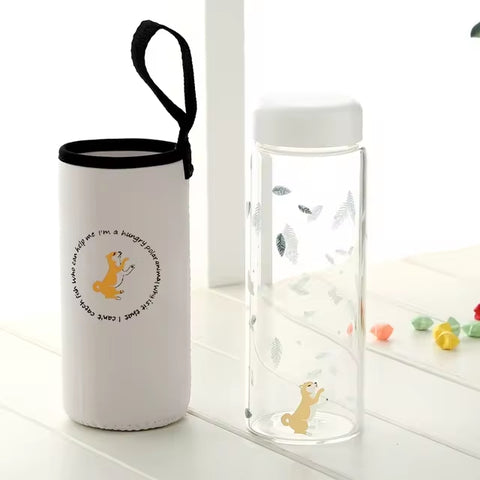 Gourde en Verre Motif Shiba Inu