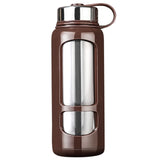 Gourde en verre avec protection 1000mL Marron